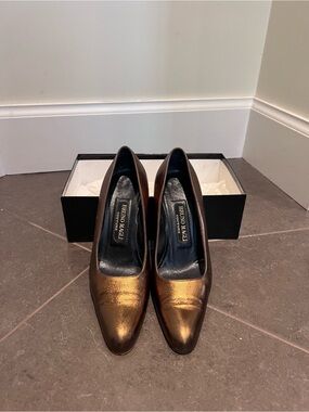 Bruno Magli Couture Metallic Bronze Pumps 37.5